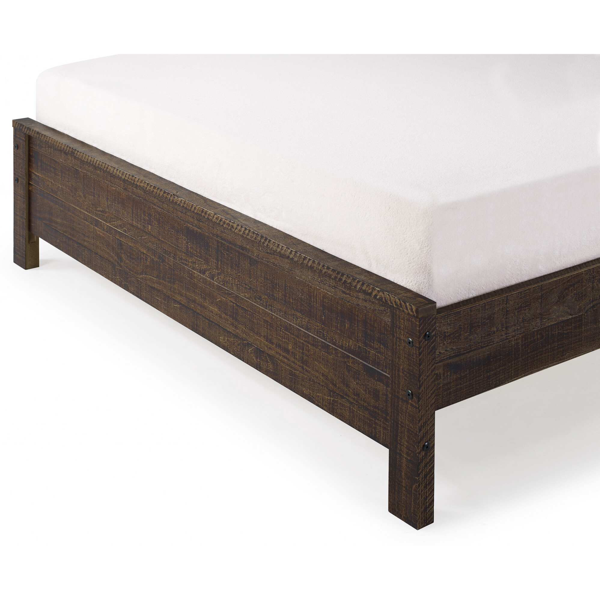 Dark Brown Solid Wood Twin Bed Frame