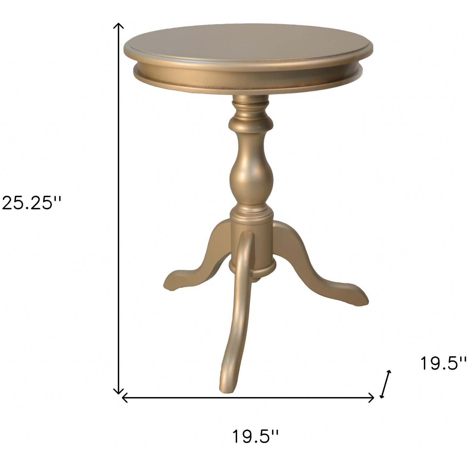 25"" Champagne Manufactured Wood Round End Table