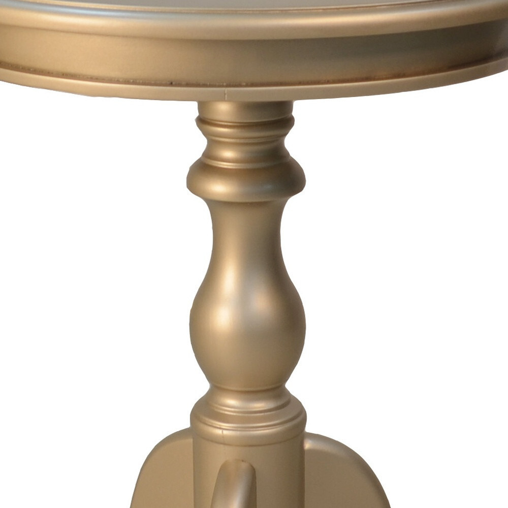 25"" Champagne Manufactured Wood Round End Table
