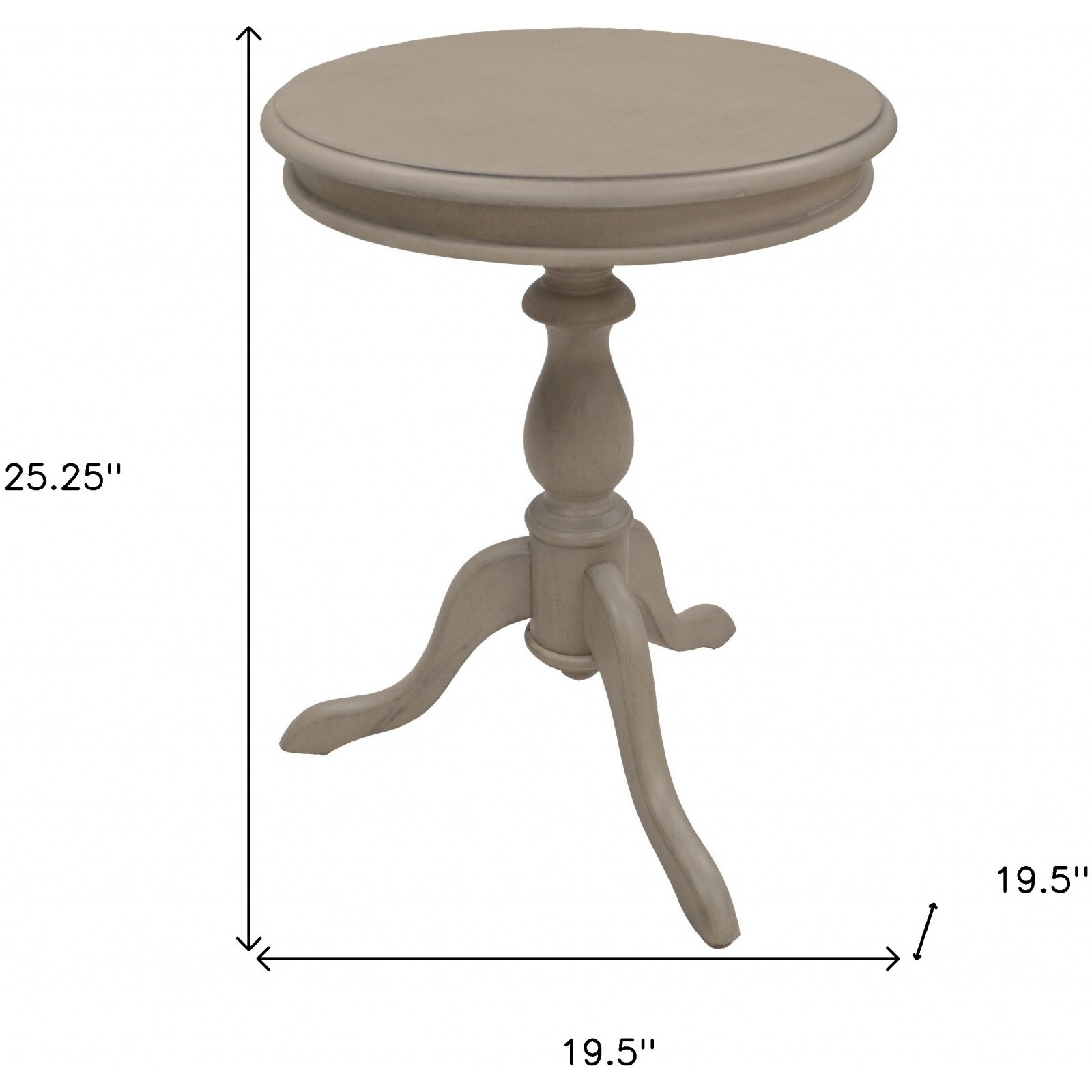 25"" Taupe Gray Manufactured Wood Round End Table