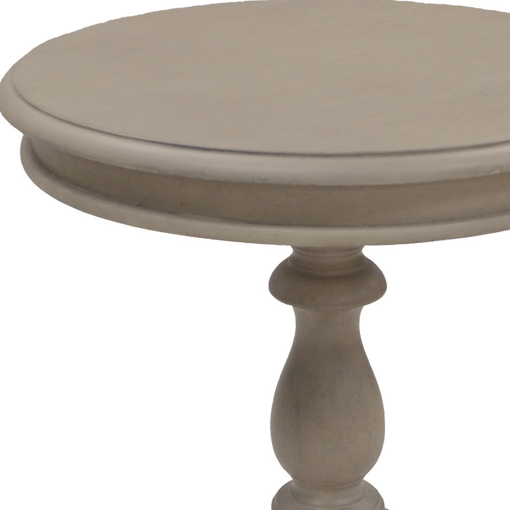 25"" Taupe Gray Manufactured Wood Round End Table