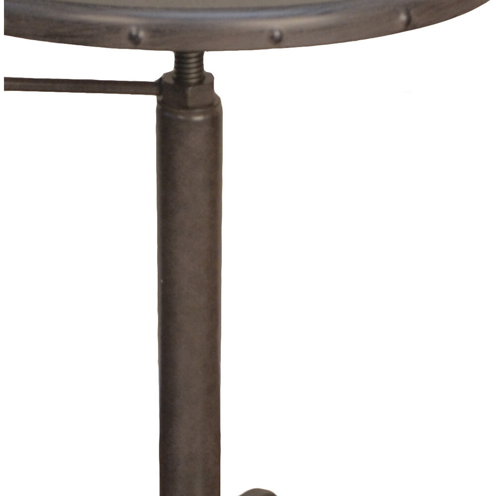 22"" Industrial And Inustrial Iron Round End Table