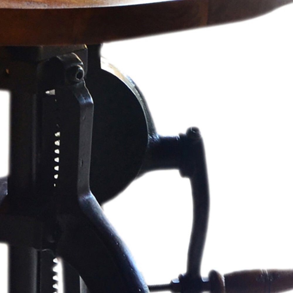 19"" Black And Chestnut Solid Wood Round End Table