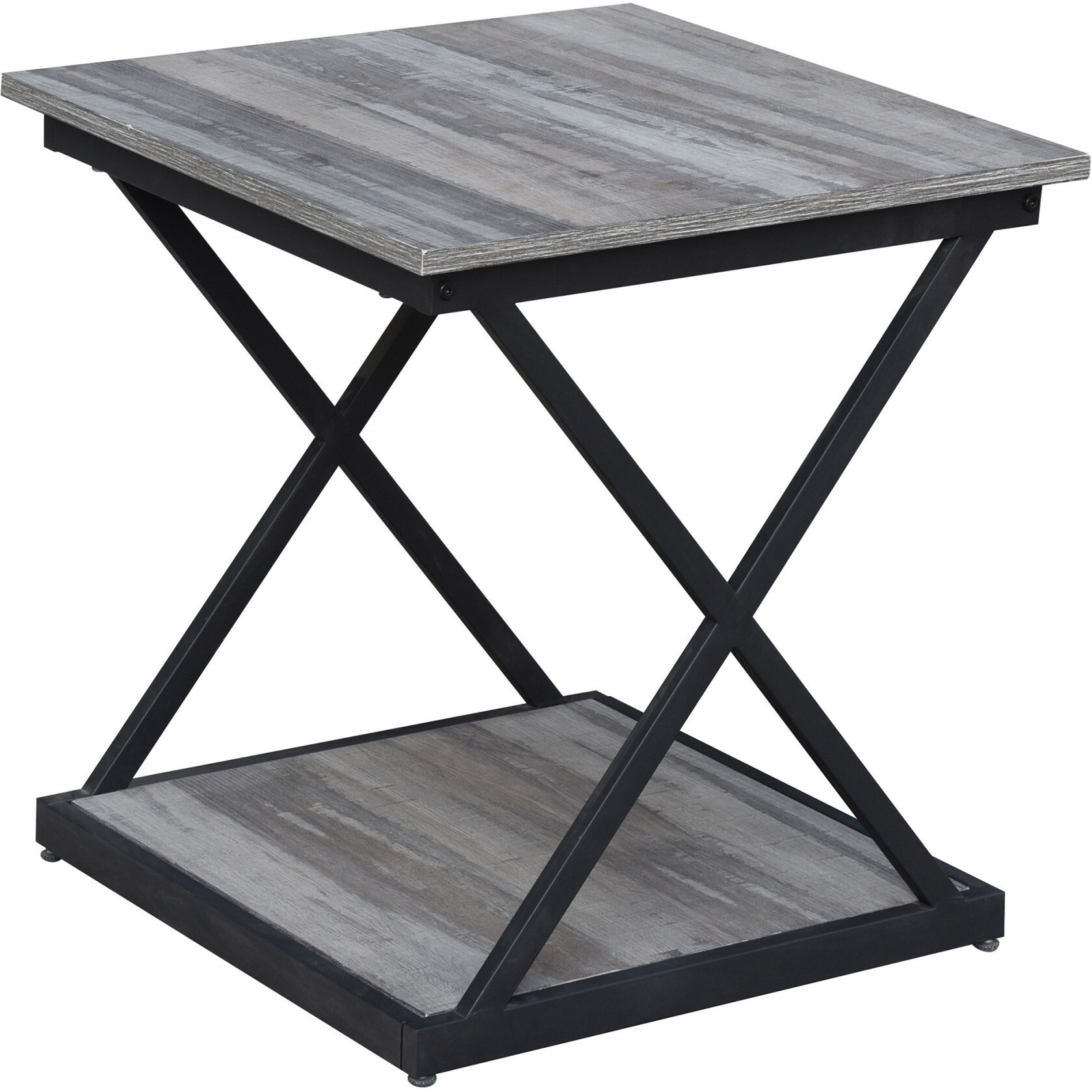 20"" Black And Brown Manufactured Wood Square End Table