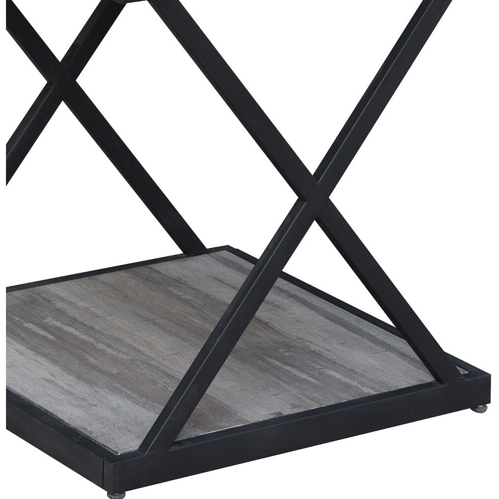 20"" Black And Brown Manufactured Wood Square End Table