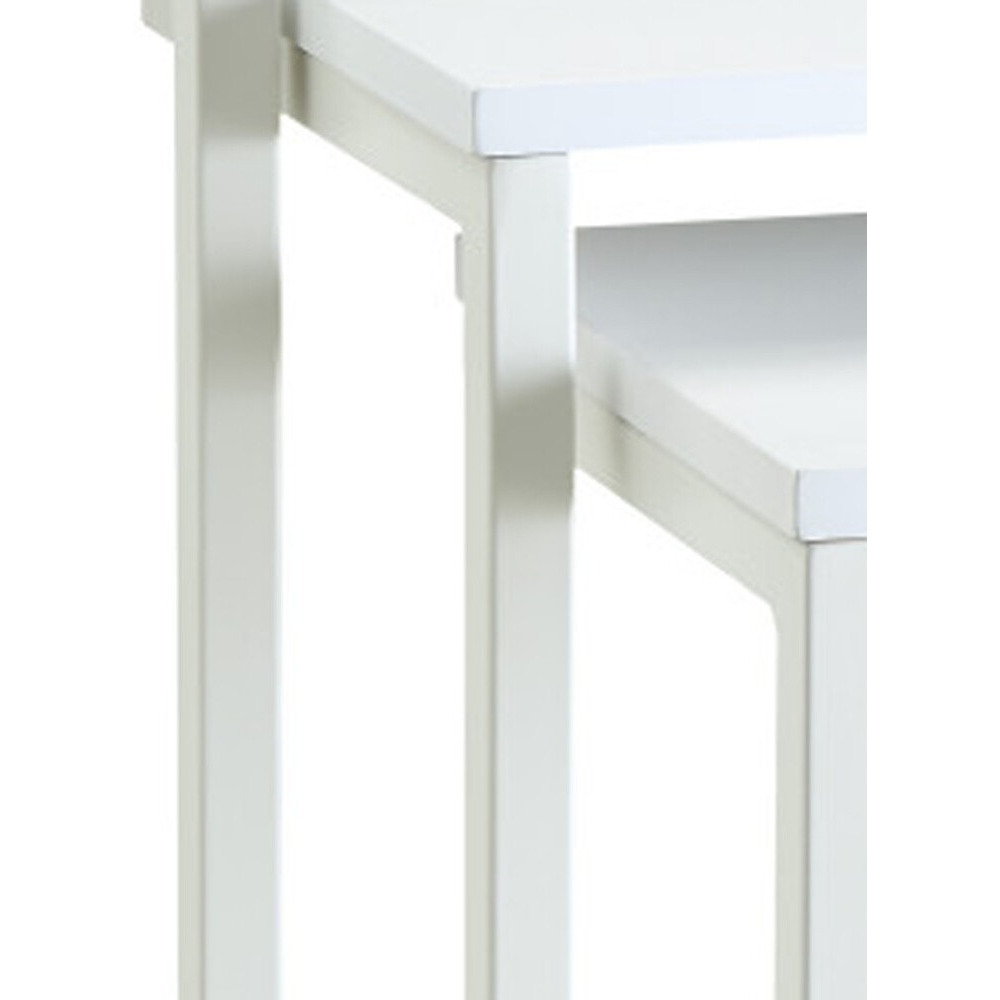 24"" White Solid Wood Rectangular End Table