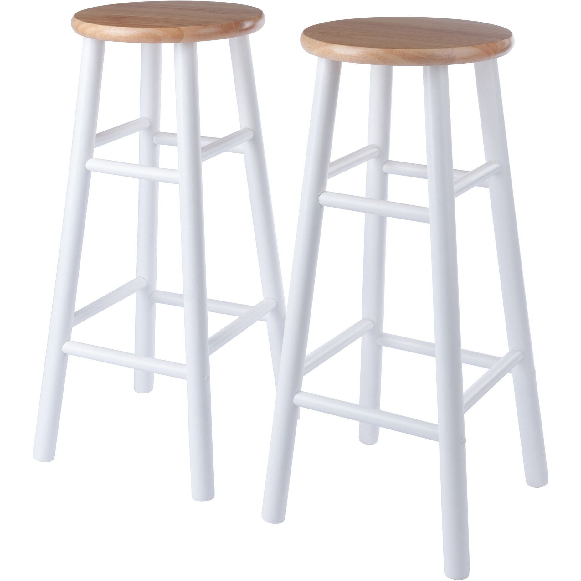 Huxton 2-Pc Bar Stools  29""  Natural & White(D0102Hxvt0T.)