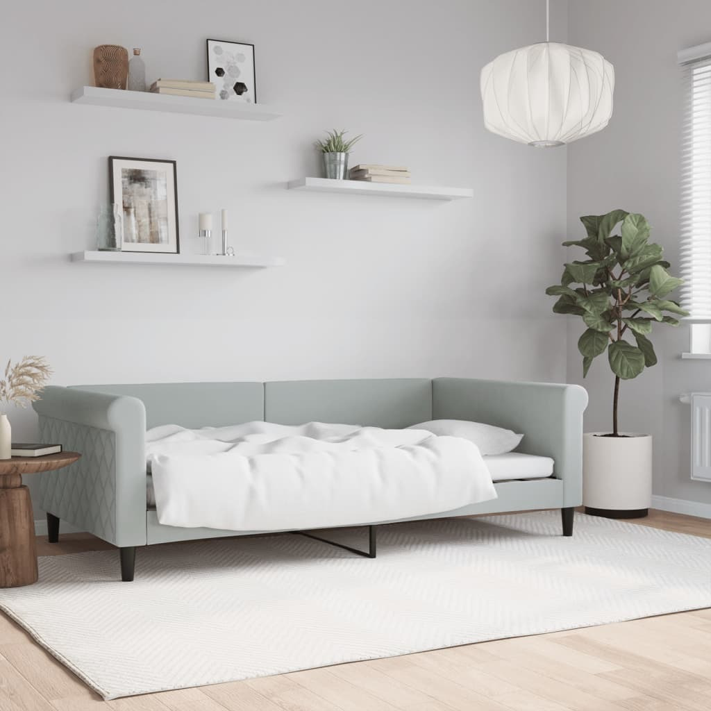Vidaxl Day Bed Light Gray 39.4"&quotX74.8"" Velvet