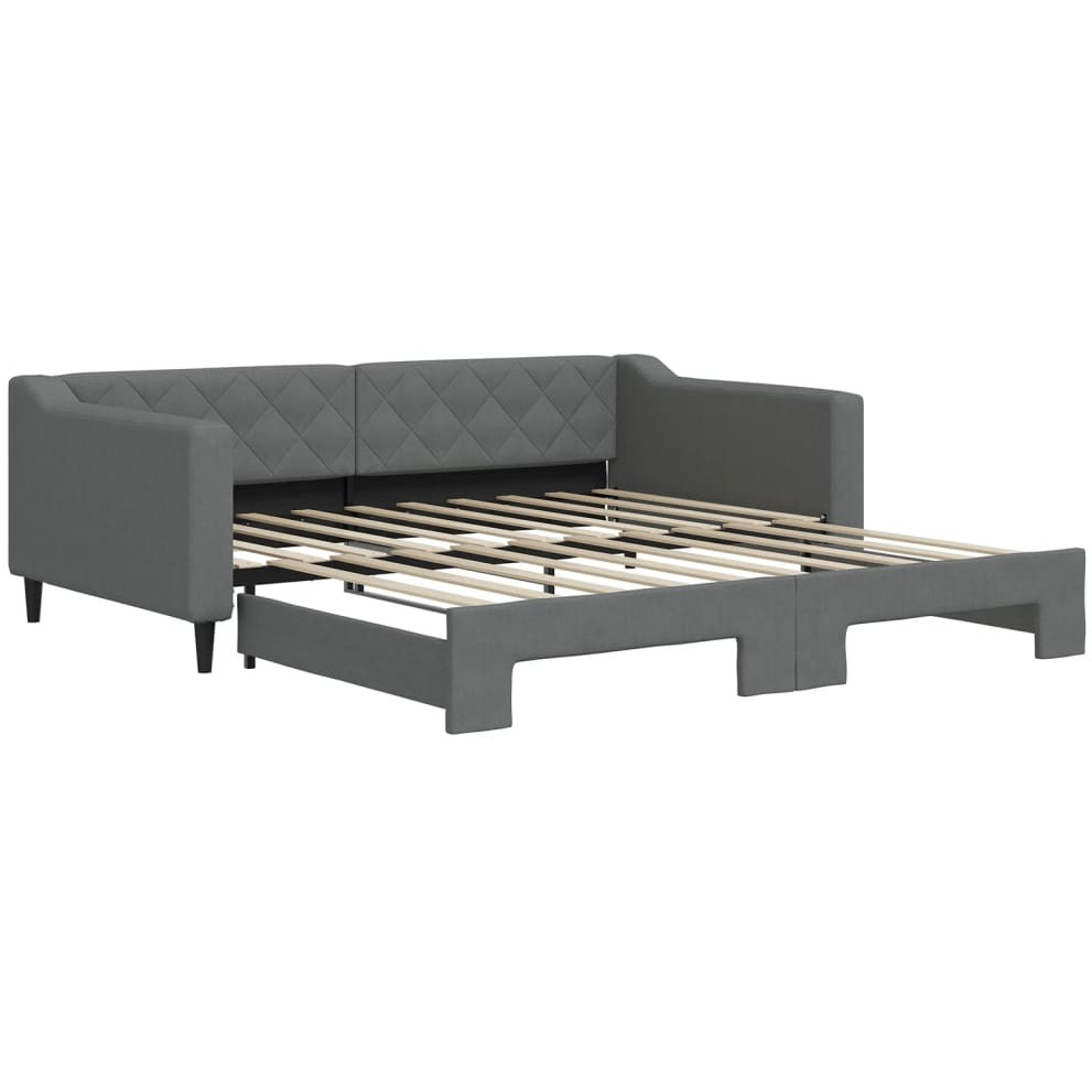 Vidaxl Daybed With Trundle Dark Gray 39.4"&quotX74.8"" Fabric