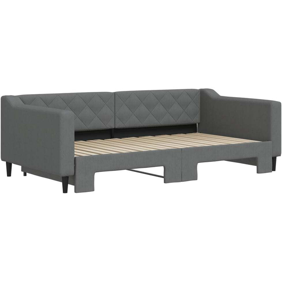Vidaxl Daybed With Trundle Dark Gray 39.4"&quotX74.8"" Fabric
