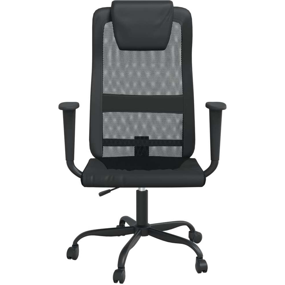 Vidaxl Office Chair Black Mesh Fabric And Faux Leather