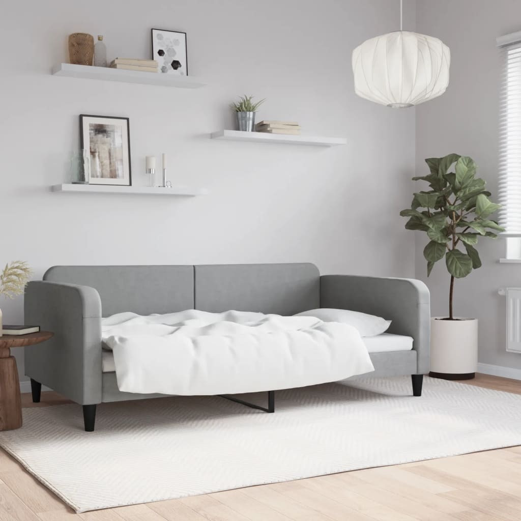 Vidaxl Day Bed Light Gray 39.4"&quotX74.8"" Fabric