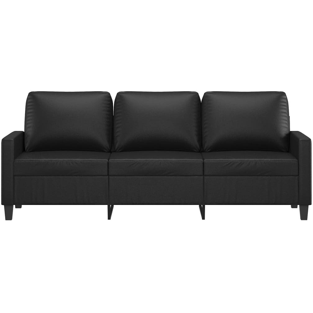 Vidaxl 3-Seater Sofa Black 70.9"" Faux Leather
