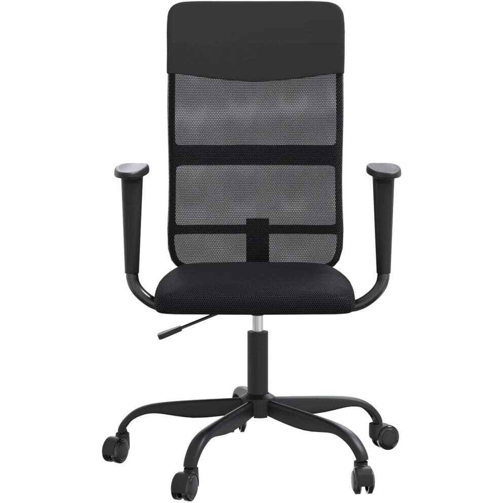 Vidaxl Office Chair Black Mesh Fabric And Faux Leather