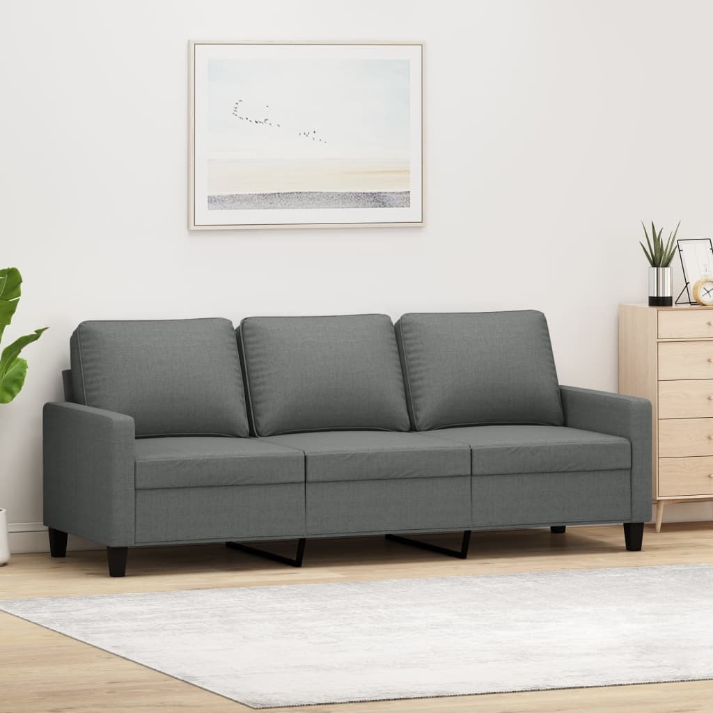 Vidaxl 3-Seater Sofa Dark Gray 70.9"" Fabric