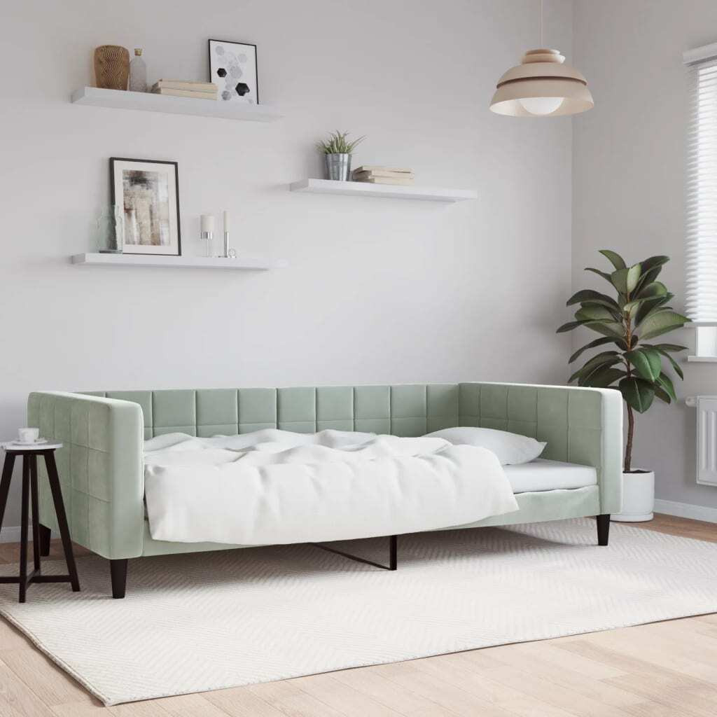 Vidaxl Day Bed Light Gray 39.4"&quotX74.8"" Velvet