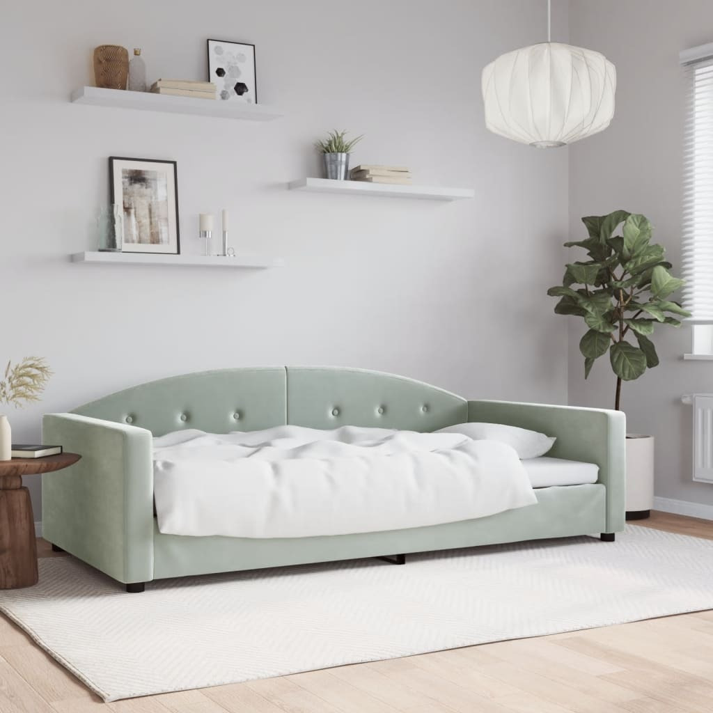 Vidaxl Day Bed Light Gray 39.4"&quotX74.8"" Velvet