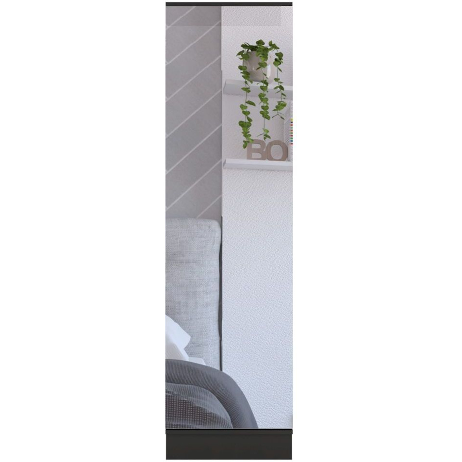 Cassidy Rectangle Tall Shoe Cabinet With Mirror Black Wengue(D0102H76Xkt)