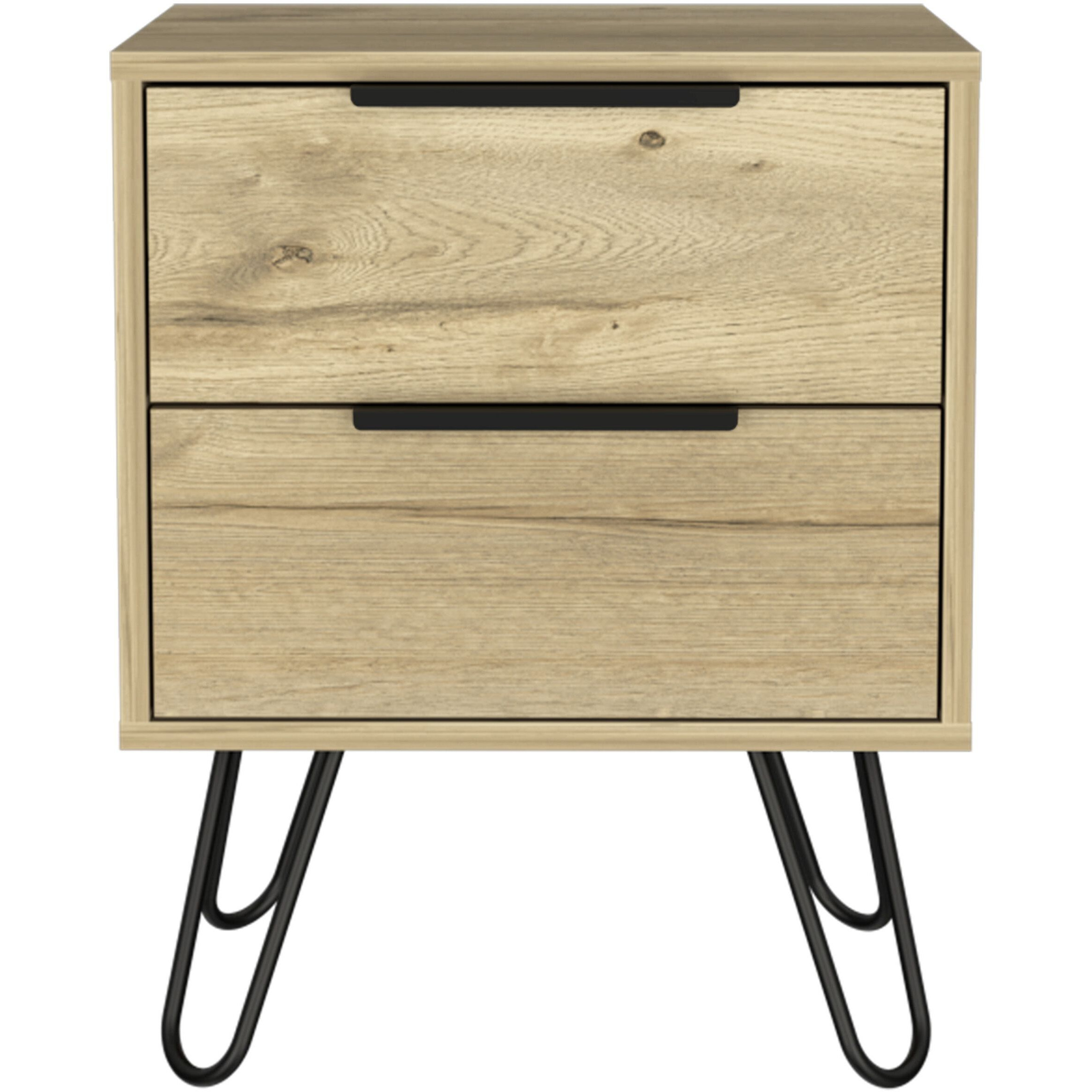 Mansfield 2-Drawer Rectangle Nightstand Light Oak(D0102H76Xcx)