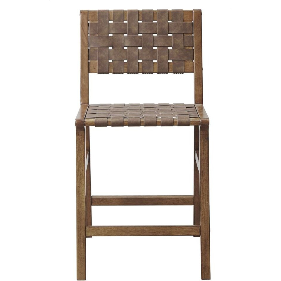 Oslo Faux Leather Woven Counter Stool 24H(D0102H5S356)