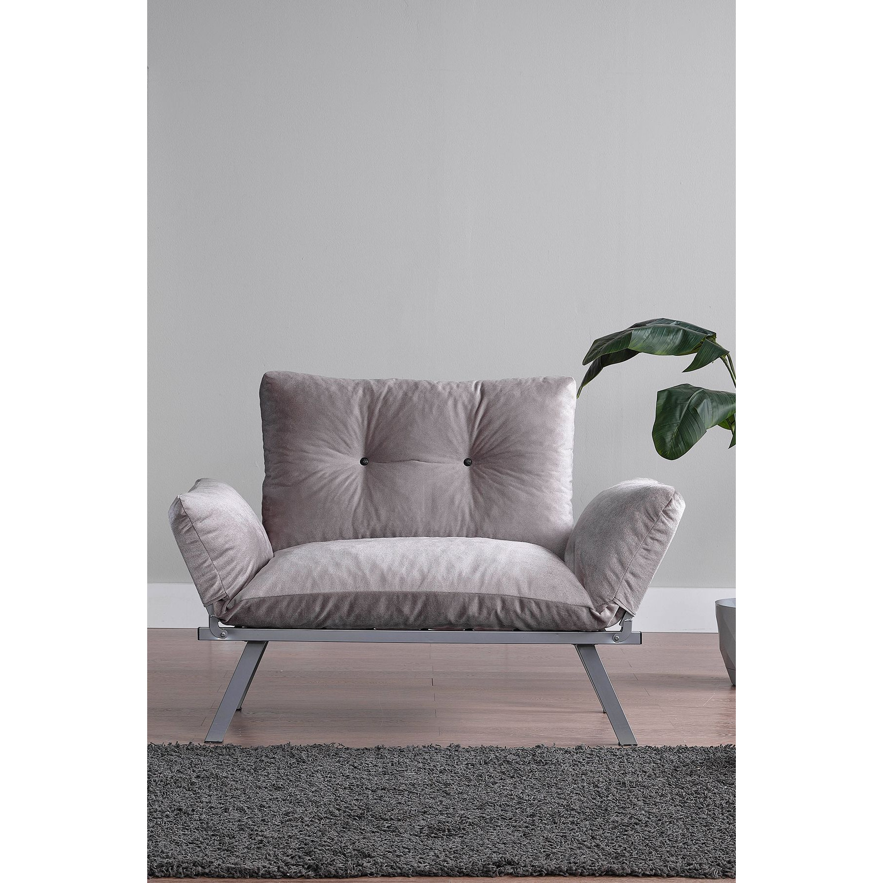 Alora Metal Legs Futon Love Seat(D0102H59Yct)