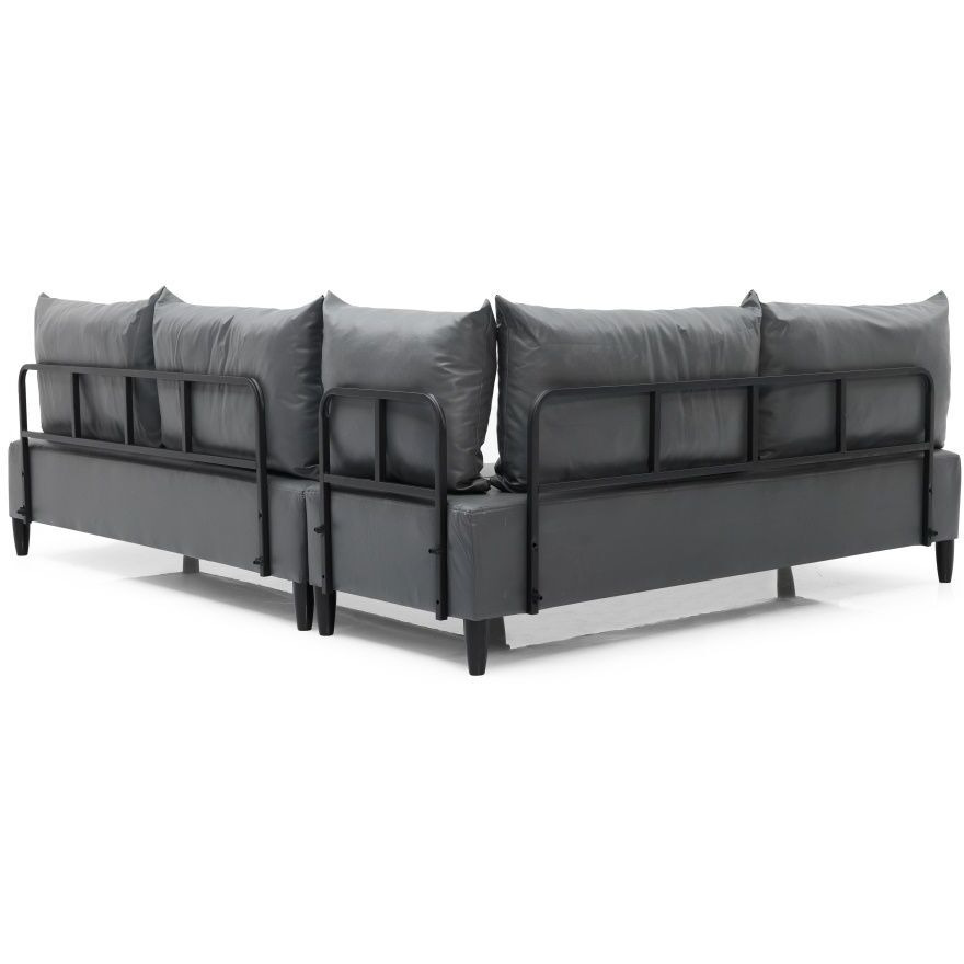 Inferno Metal Frame Vynil Upholstered Sectional For Living Room(D0102H59Zrj)