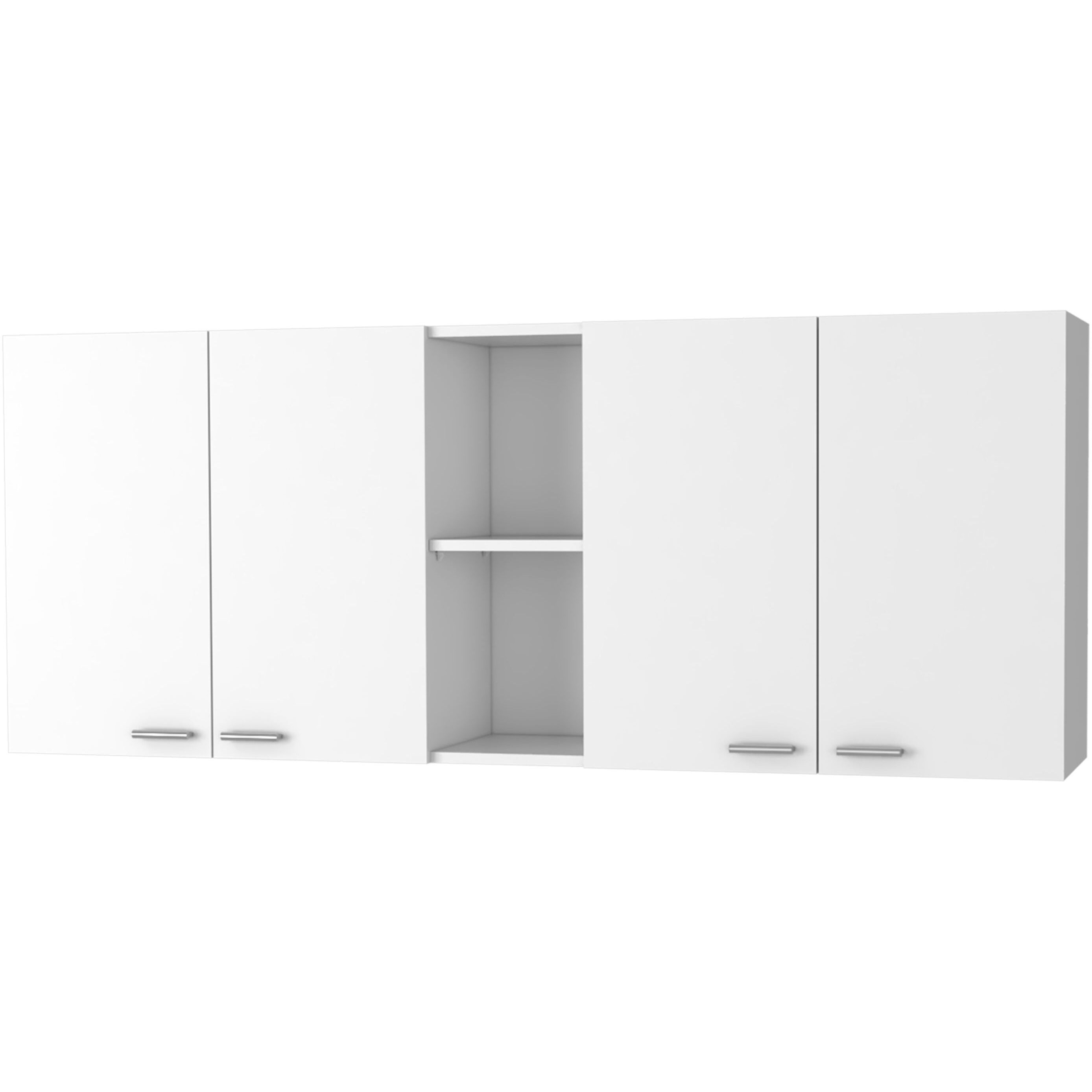 Menlo 59-Inch Four Swing Doors Wall Cabinet White(D0102H5Qsrt)