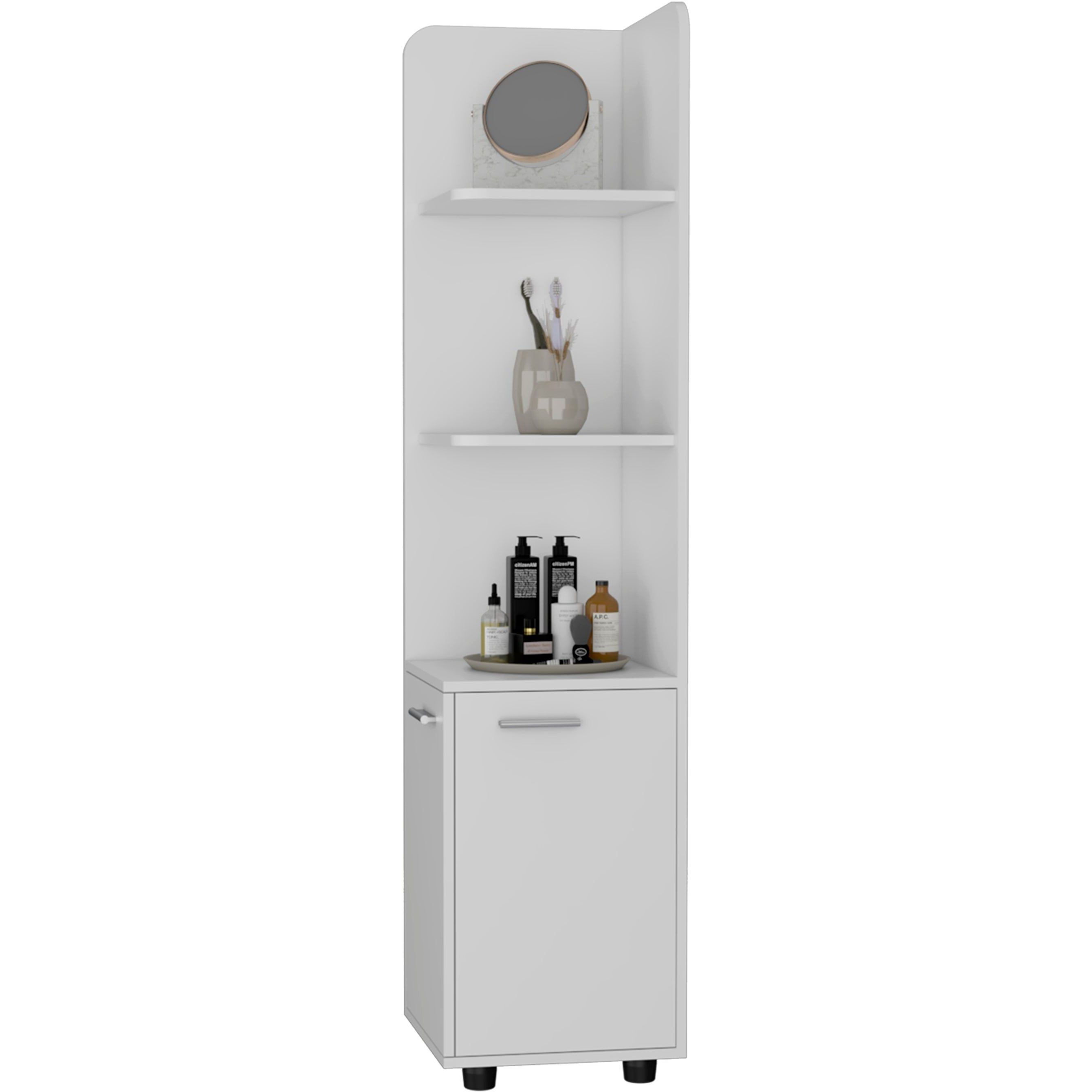 Klay 2-Door 4-Shelf Tall Storage Cabinet White(D0102H5Q278)
