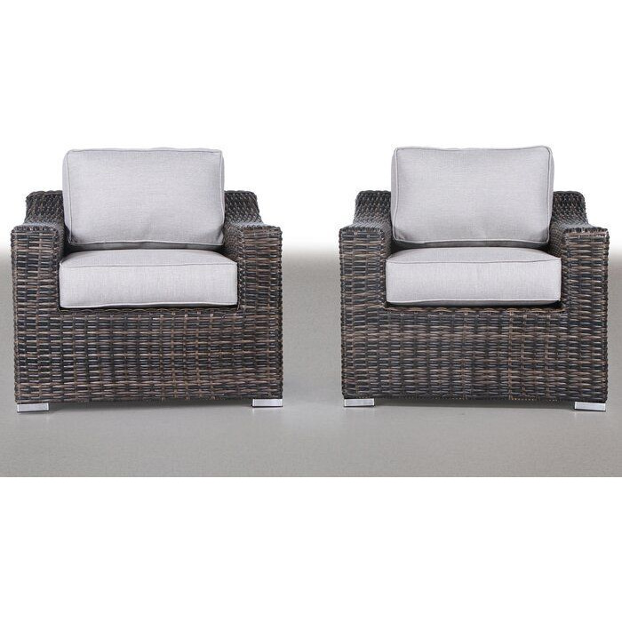 Living Source International Fully Assembled Patio Chair With Cushions 2 (Set Of 2)Espresso(D0102H5Tx9X)