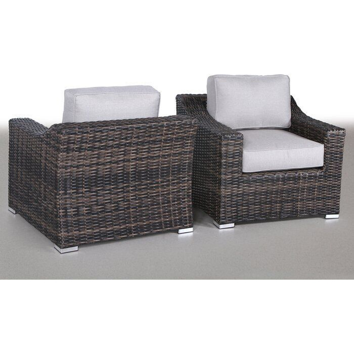 Living Source International Fully Assembled Patio Chair With Cushions 2 (Set Of 2)Espresso(D0102H5Tx9X)