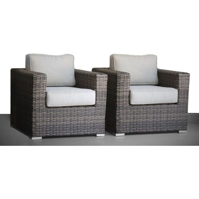 Living Source International Fully Assembled Patio Chair With Cushions (Set Of 2) Mixed Gray(D0102H5Txa6)