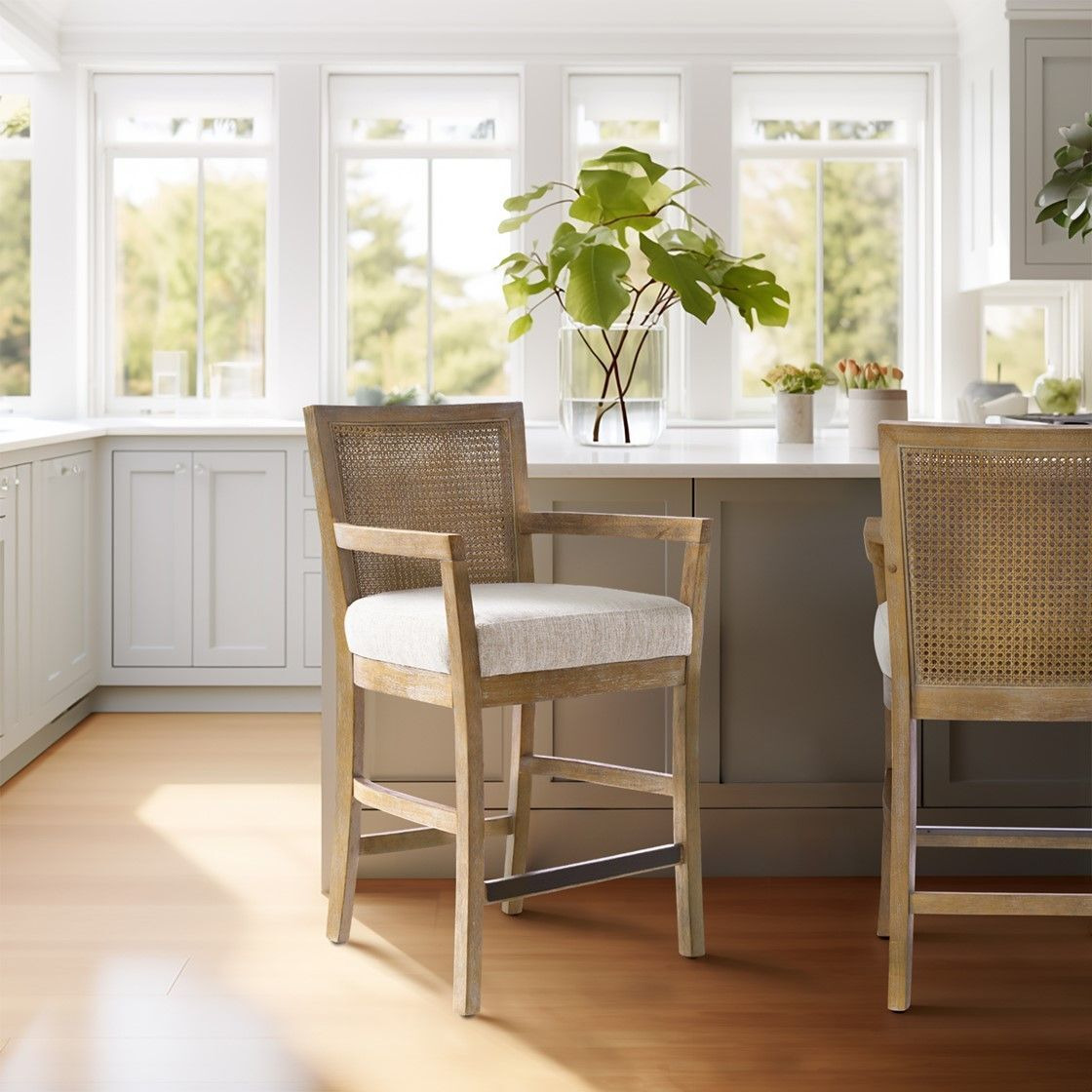 Diedra Cane Back Counter Stool(D0102Hr7Sr2)