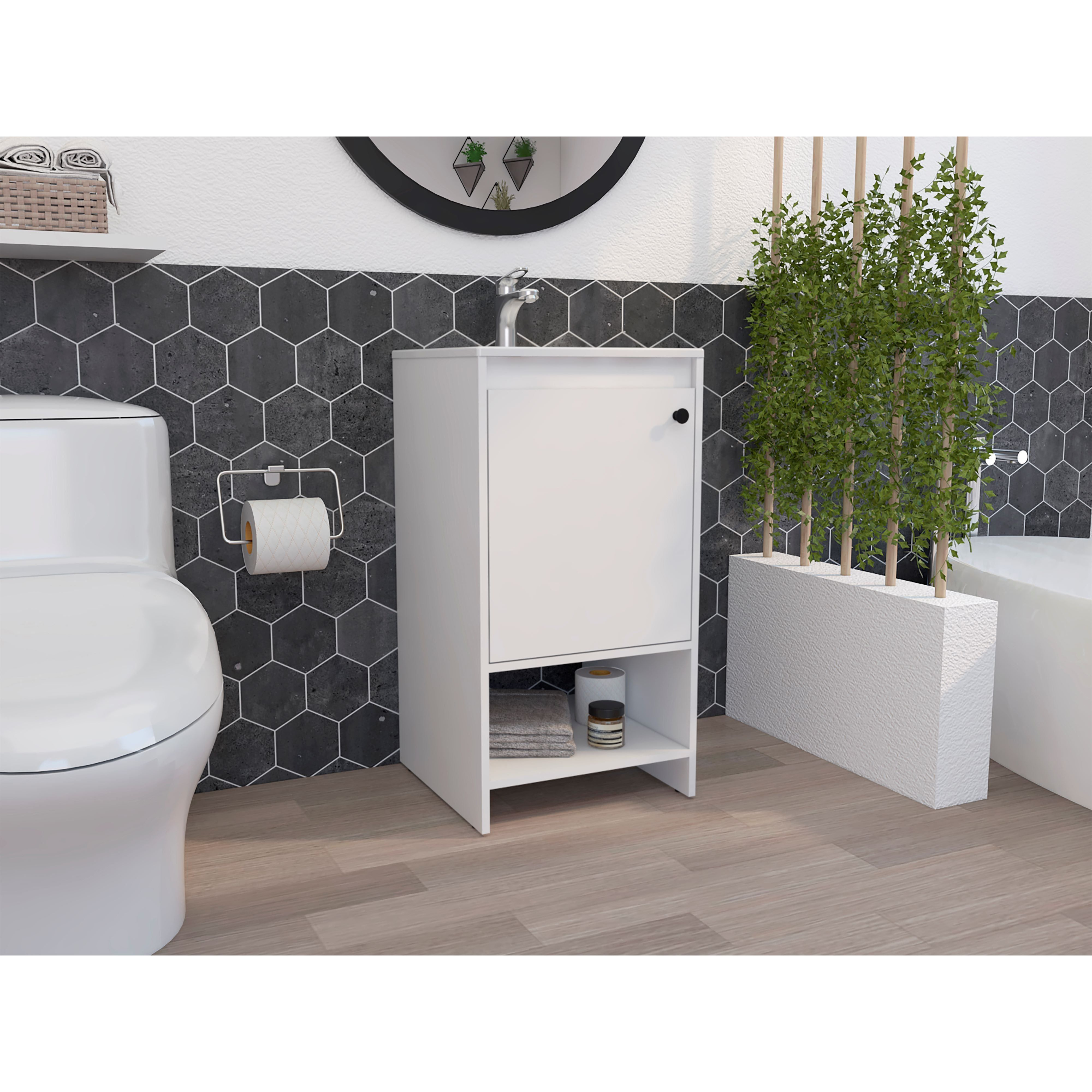 Chariot Free Standing Vanity Cabinet One Open Shelf(D0102H2R0Ru)