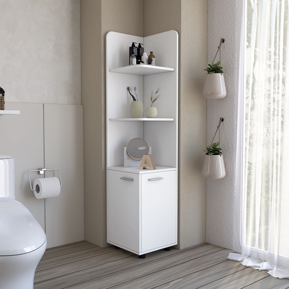 Freestanding Cabinet Kairatu  One Drawer  White Finish(D0102Hgemlw)