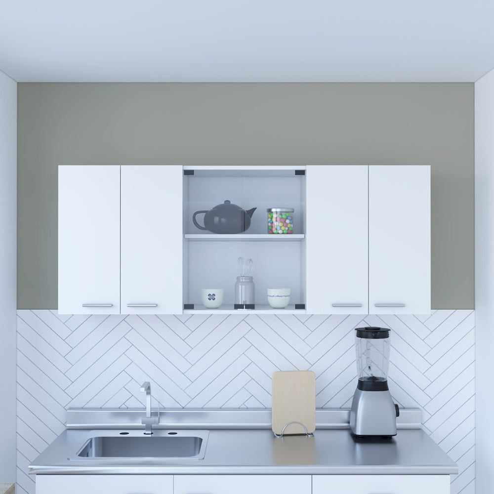 Superior Wall Cabinet Peoria  Four Interior Shelves  White Finish(D0102Hgeybu)