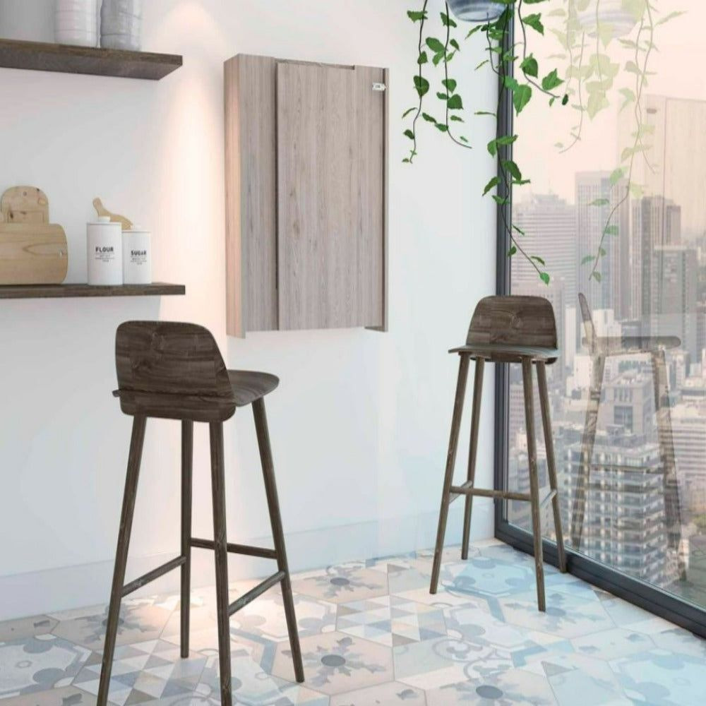 Foldable Table Tacoma  Seven Interior Shelves  Light Gray Finish(D0102Hgedna)