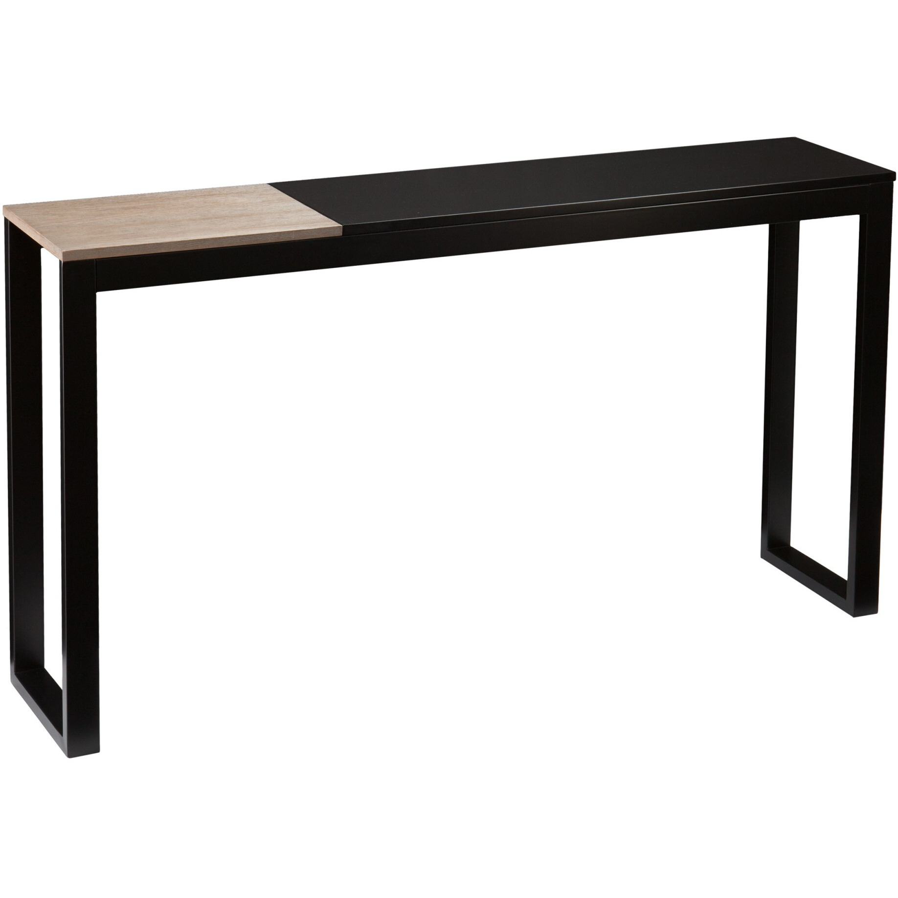 56 Natural And Black And Black Sled Console Table