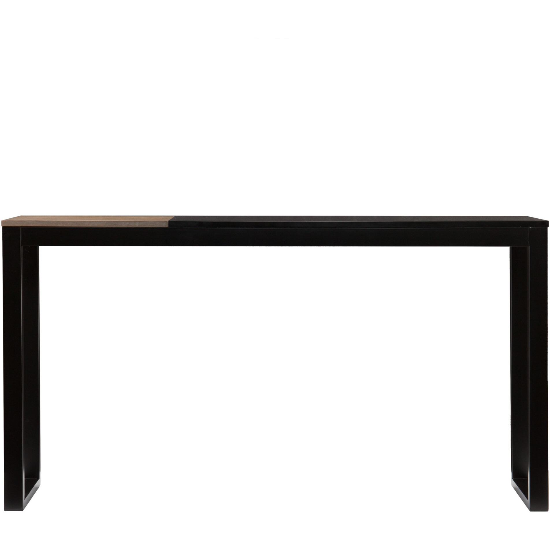 56 Natural And Black And Black Sled Console Table