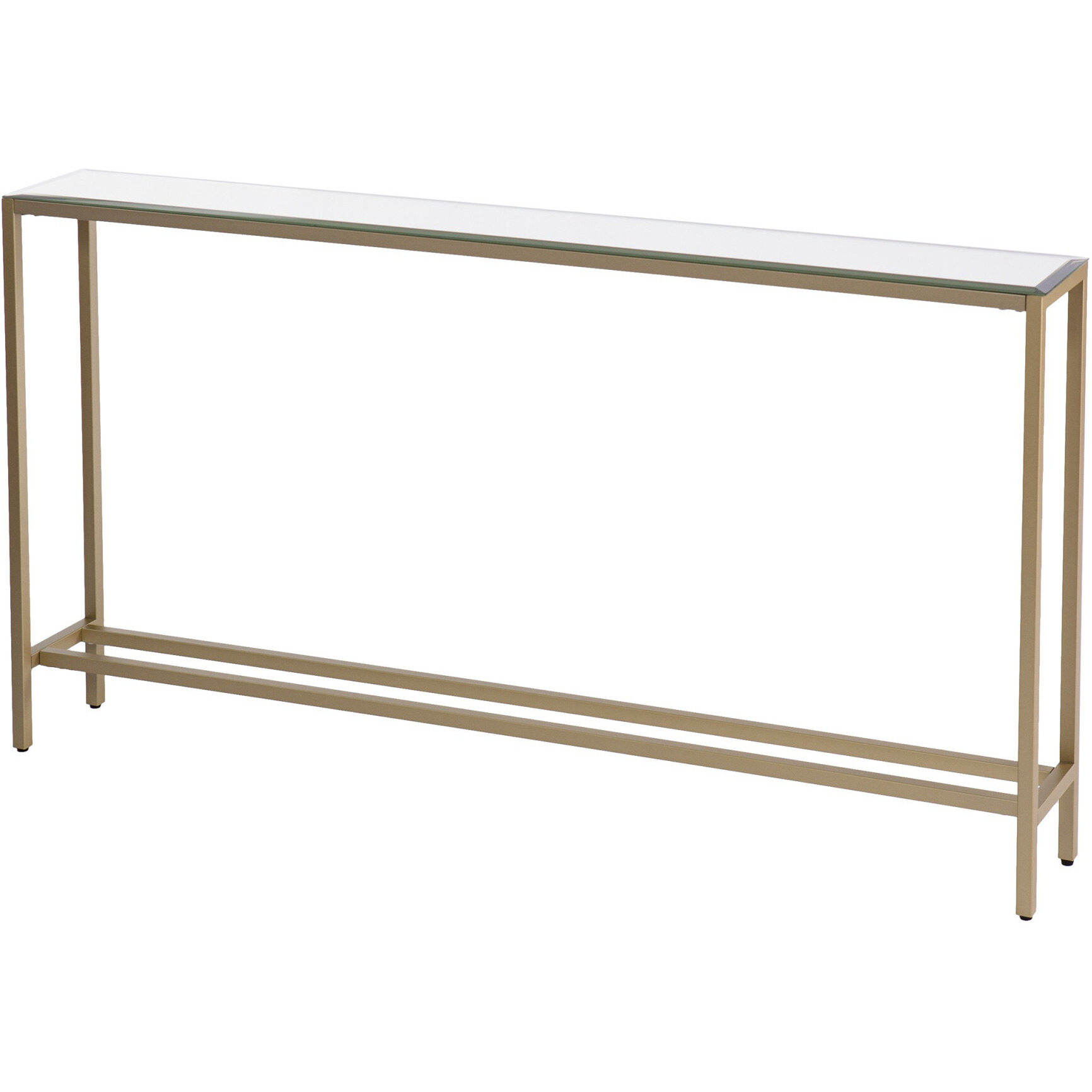 56 Silver And Gold Mirrored Glass Console Table