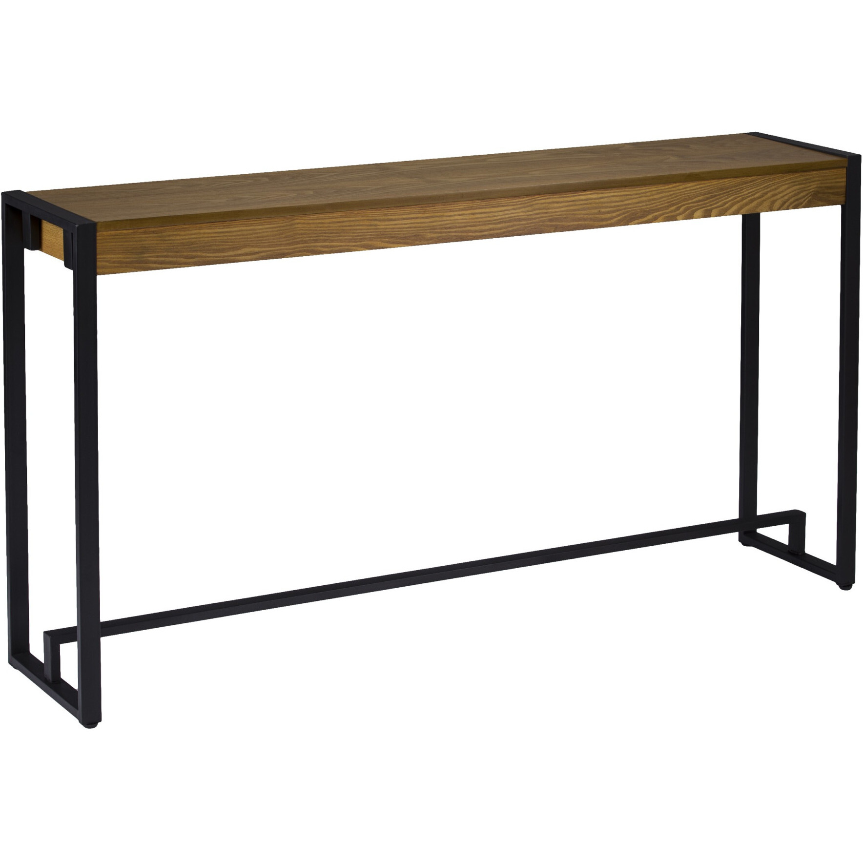 54 Gray Brown And Black Distressed Sled Console Table