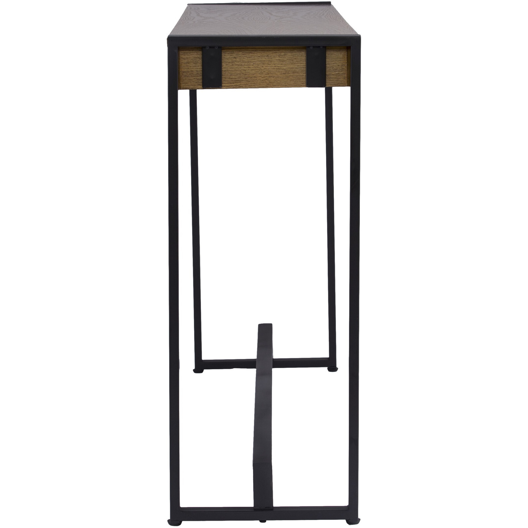 54 Gray Brown And Black Distressed Sled Console Table