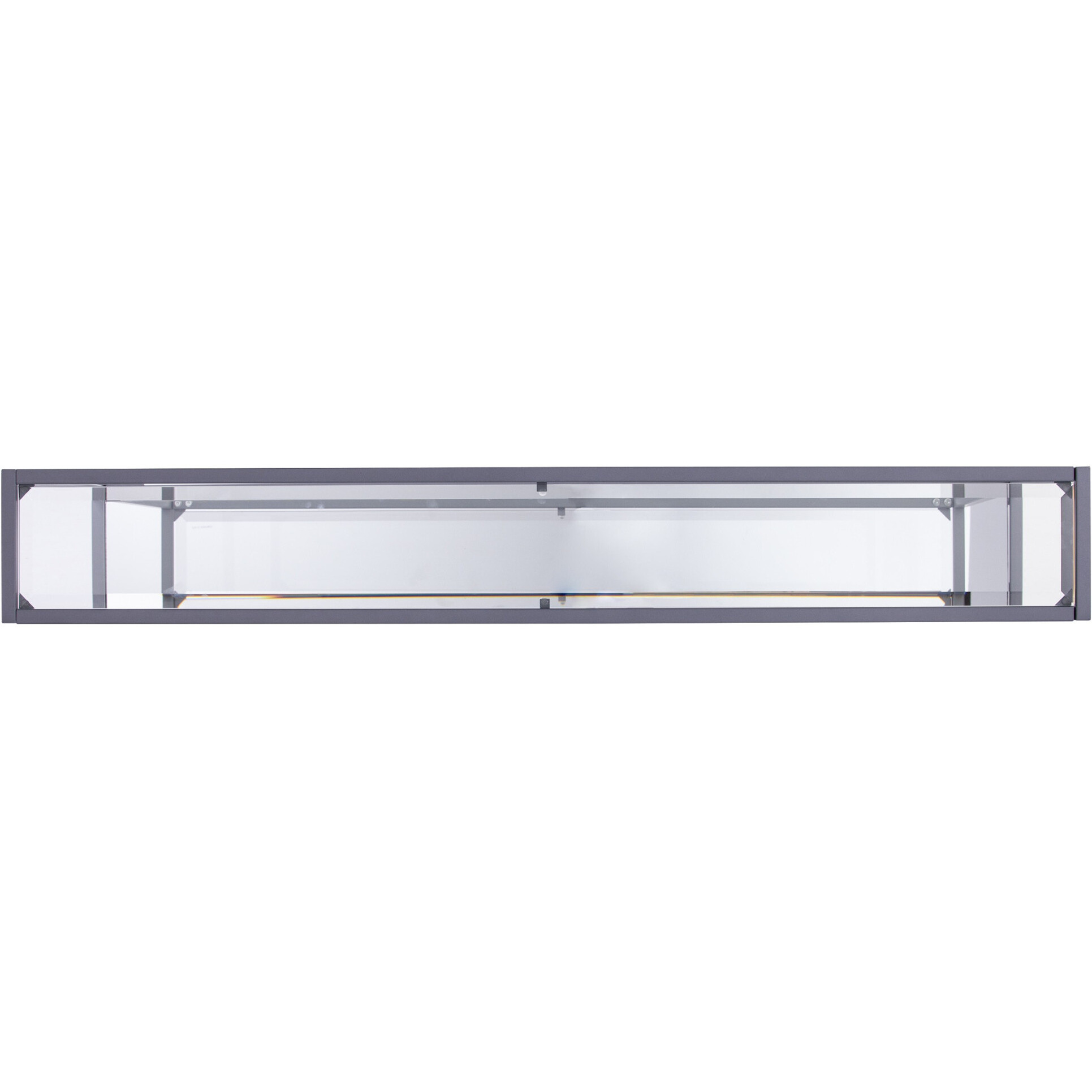 56 Clear And Silver Glass Mirrored Floor Shelf Console Table With Storage