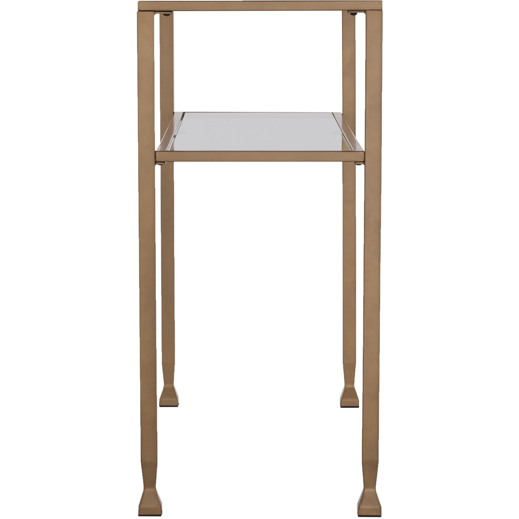 43 Clear And Gold Glass Console Table With Storage