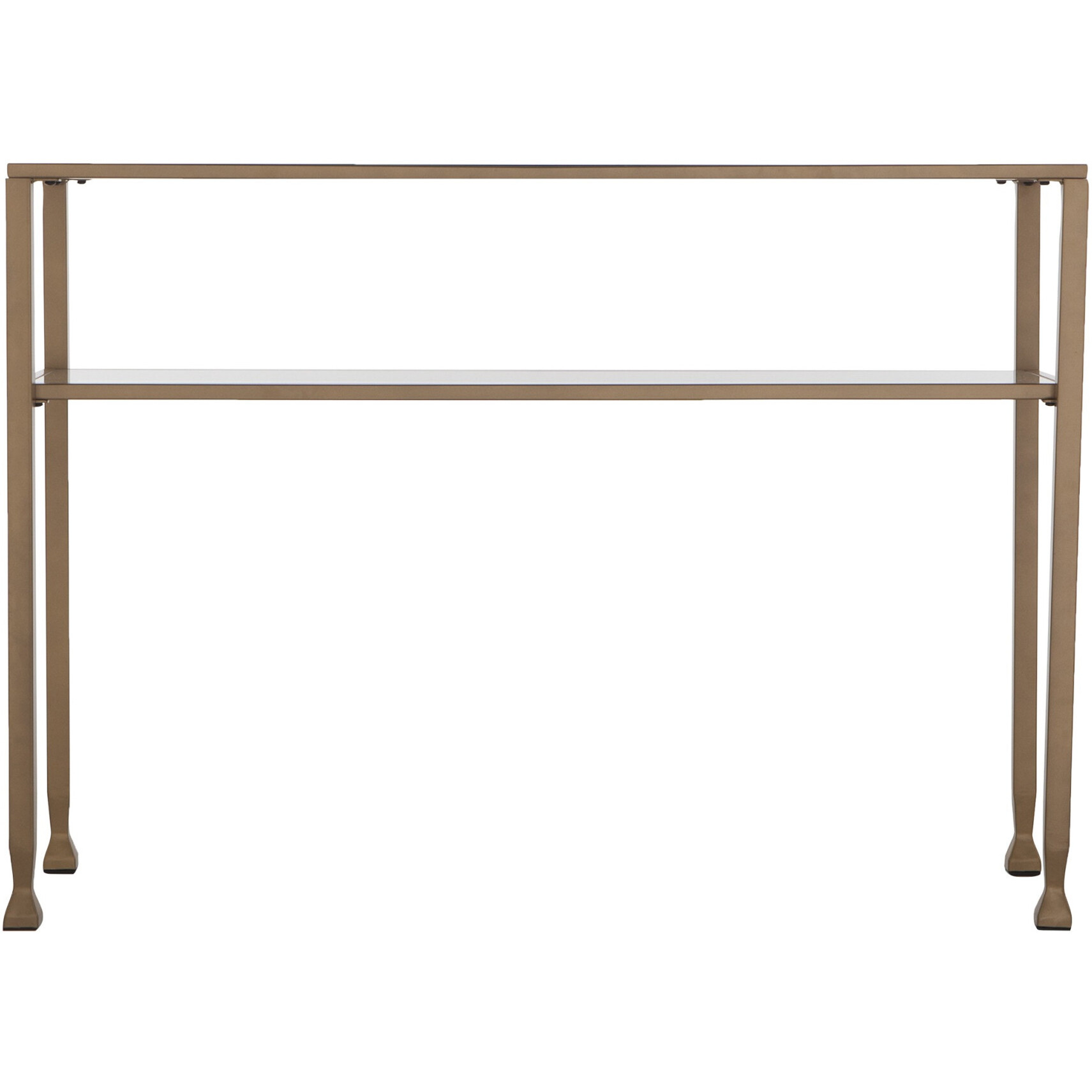 43 Clear And Gold Glass Console Table With Storage