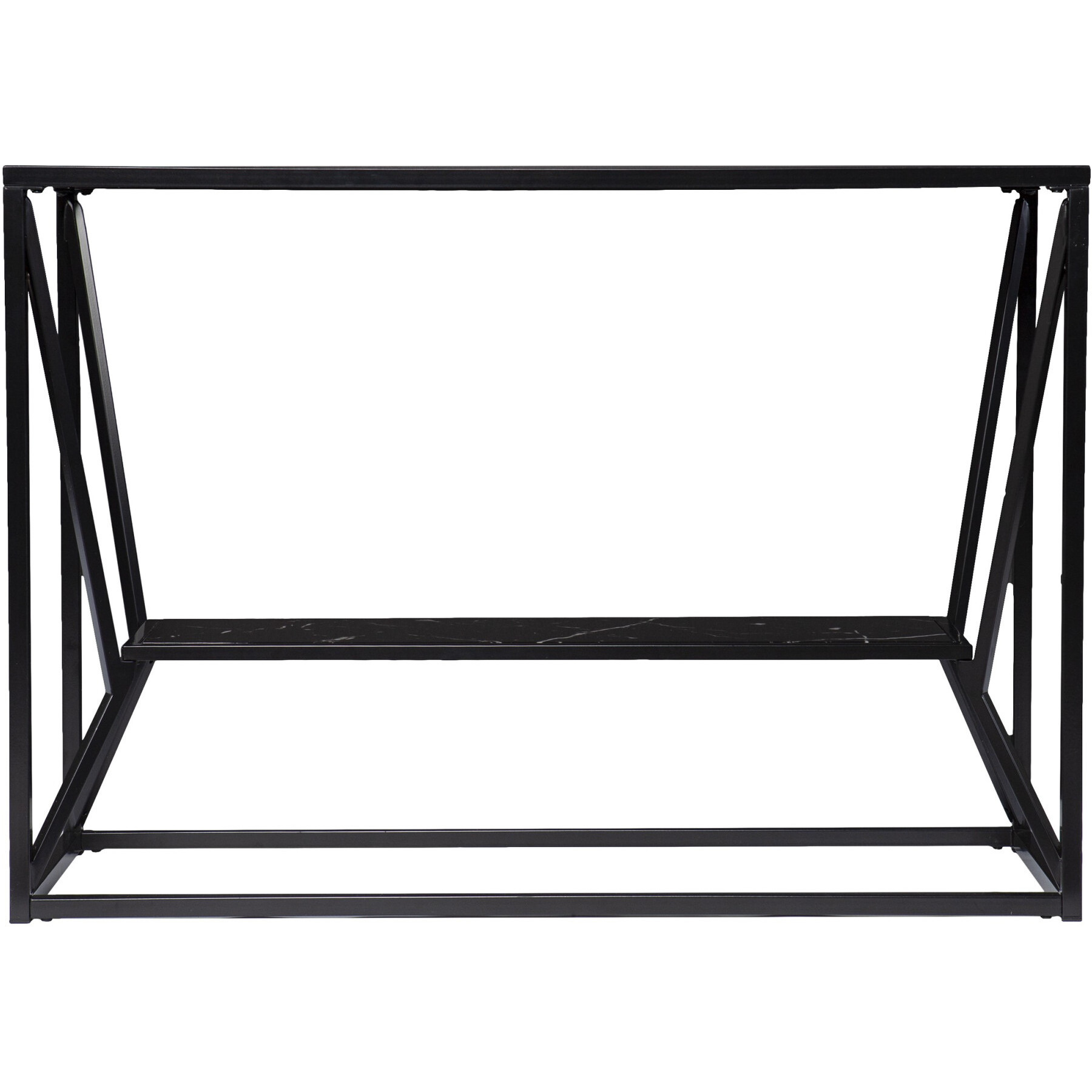 42 Black Glass Frame Console Table With Storage