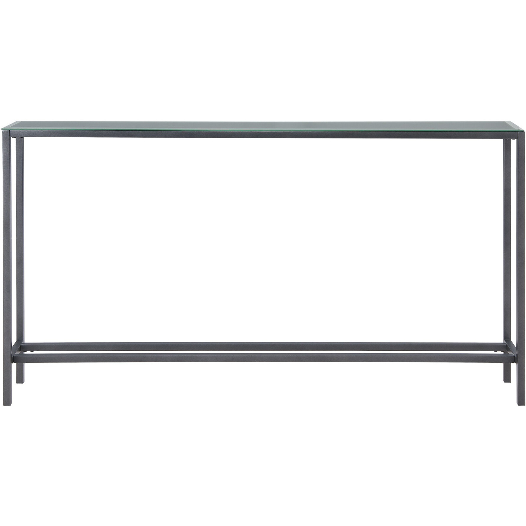 56 Black And Gunmetal Mirrored Glass Console Table