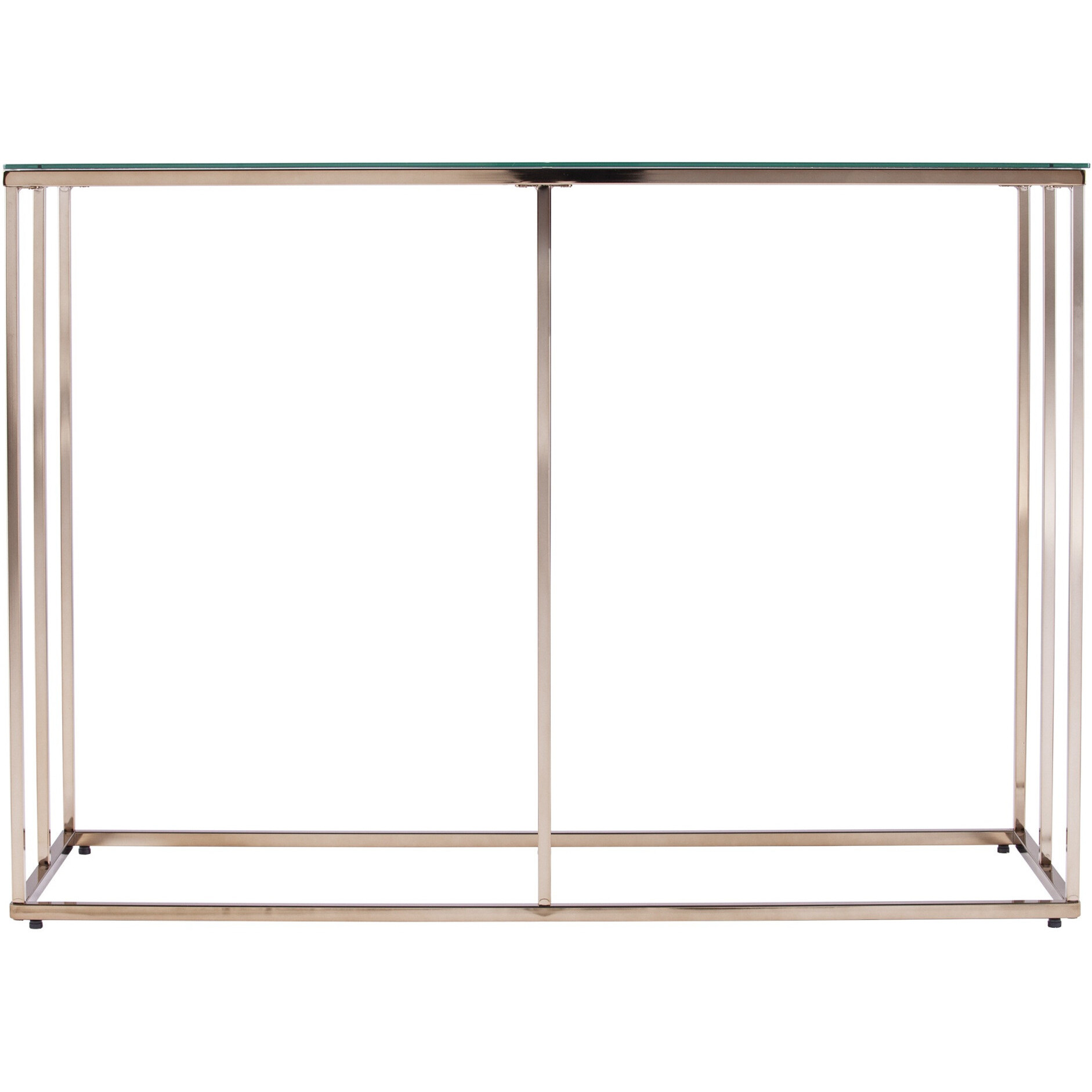 42 Clear And Gold Glass Frame Console Table