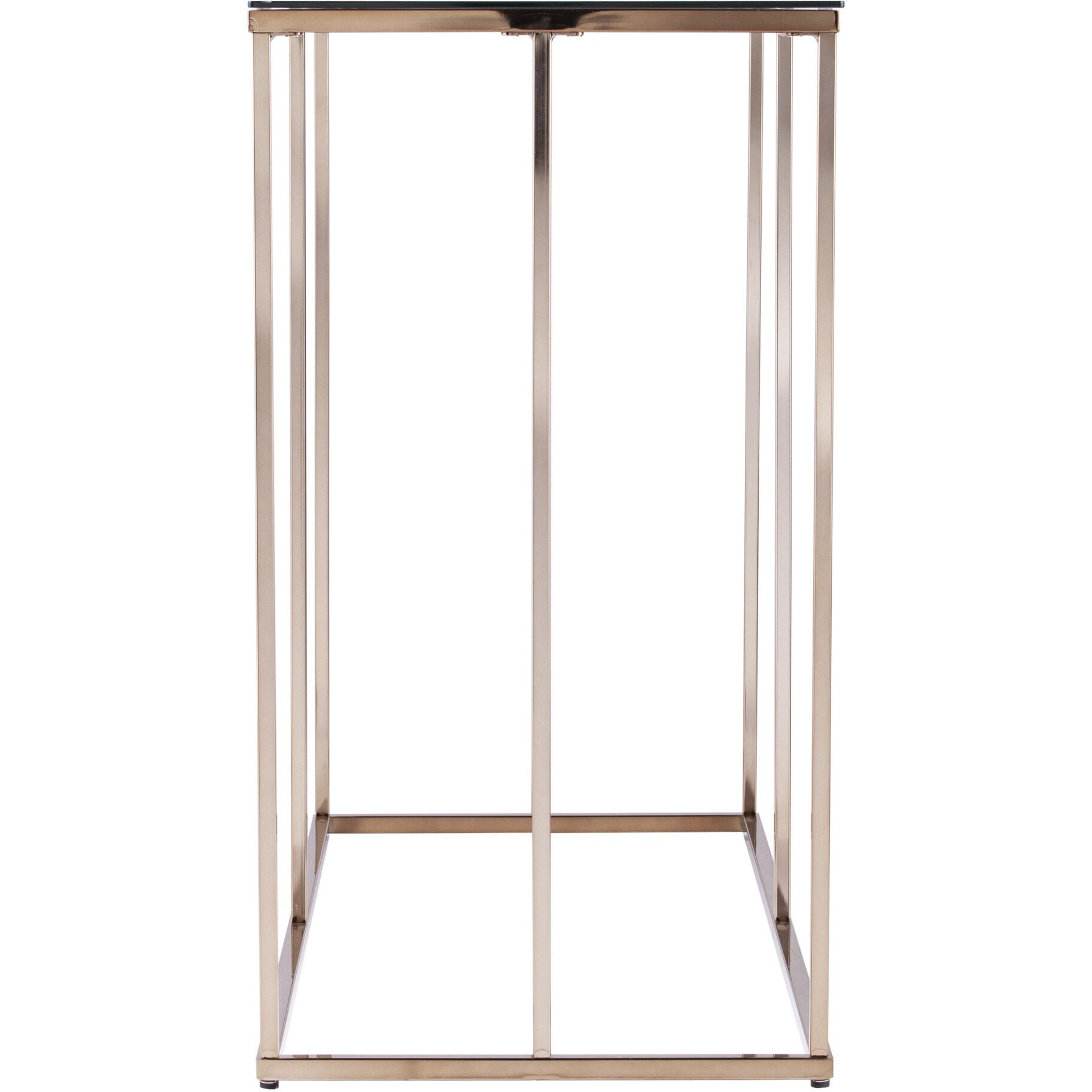 42 Clear And Gold Glass Frame Console Table