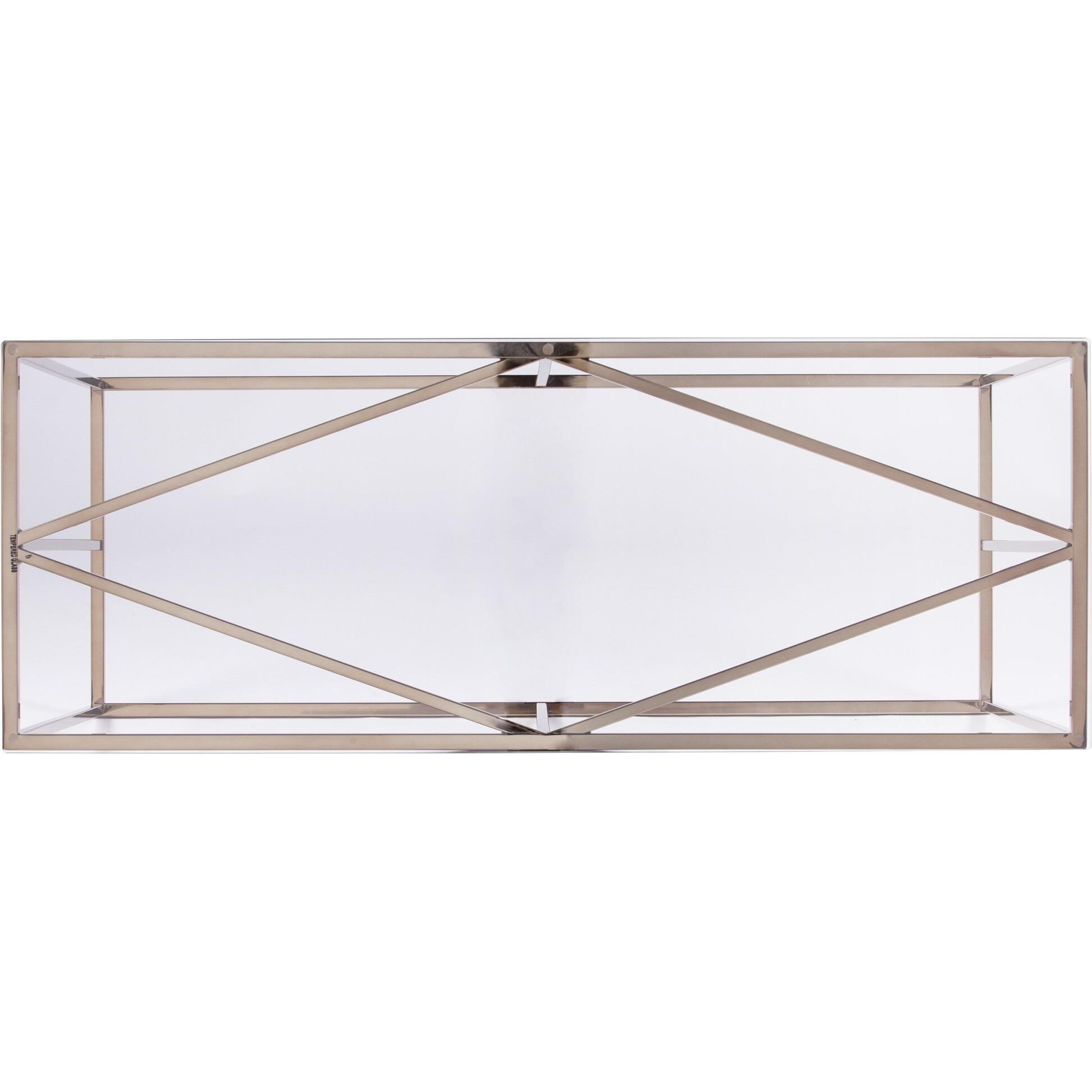 42 Clear And Gold Glass Frame Console Table