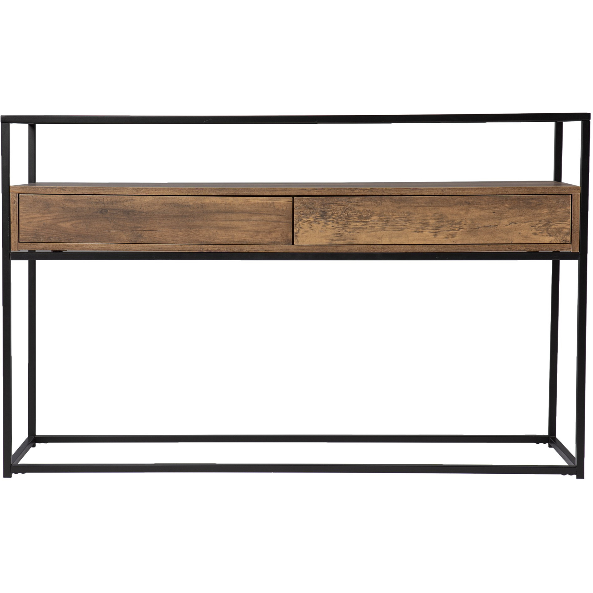 48 Clear And Black Glass Frame Console Table With Storage With Storage